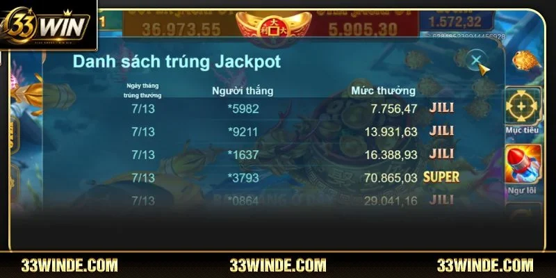 Bắn cá 33WIN có cơ chế đổi thưởng cực hấp dẫn