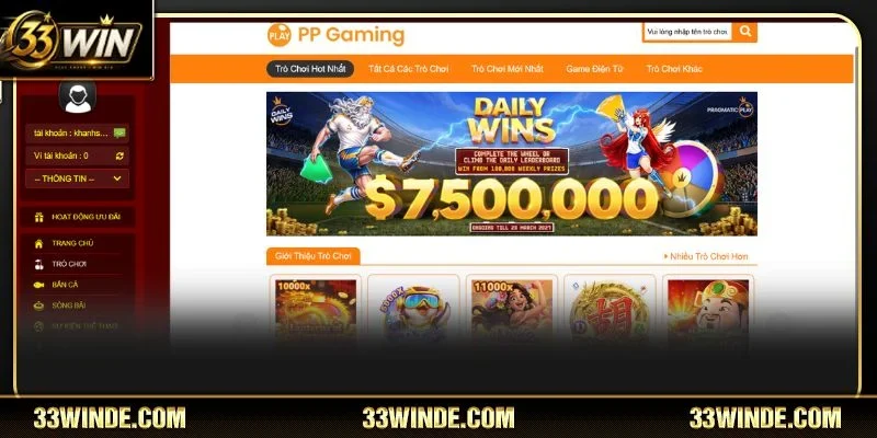 Có rất nhiều lý do hội viên không thể bỏ lỡ sảnh PP tại 33WIN