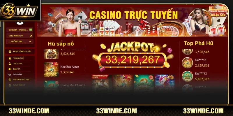 Giới thiệu 33WIN không thể bỏ qua giao diện ấn tượng