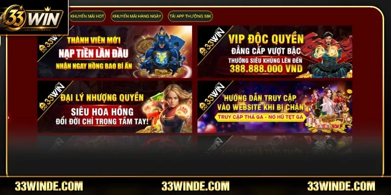 Nét cơ bản về khuyến mãi 33WIN siêu hấp dẫn.