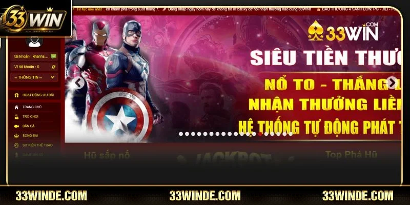 Sảnh chơi Nổ hũ tại 33WIN chinh phục ngay cả người chơi khó tính nhất